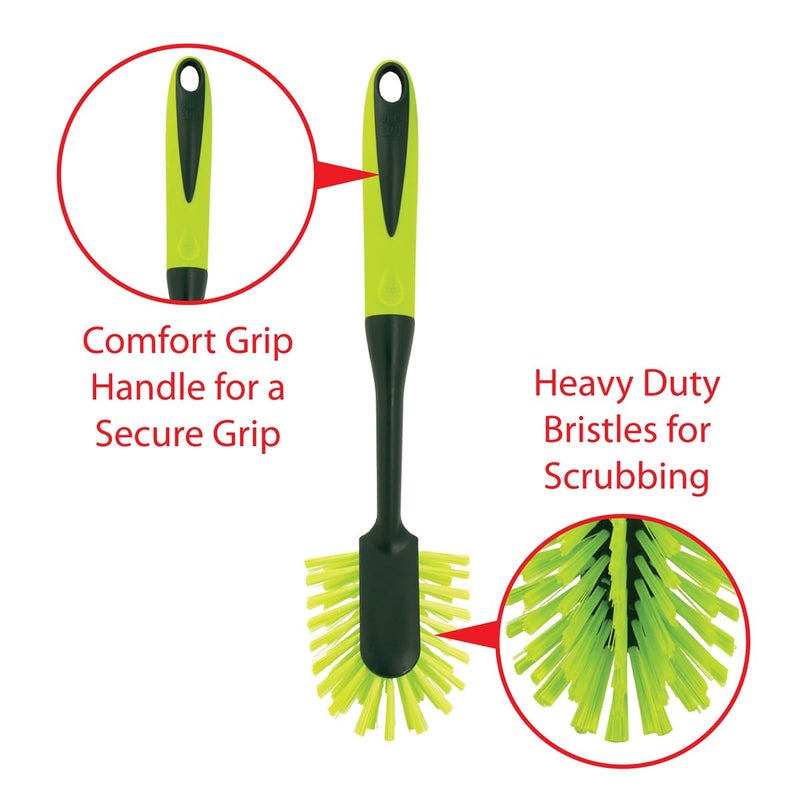 Pine Sol Pine-Sol Long Handle Dish Brush â€“ Heavy Duty Bristle Kitchen Scrubber, Safe with Non-Stick Cookware - Image 3